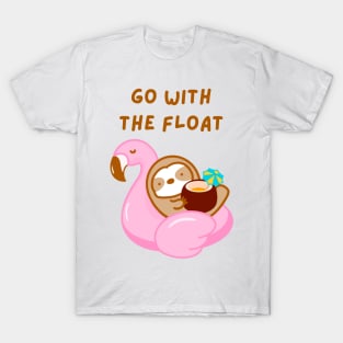 Go With the Float Coconut Drink Sloth T-Shirt